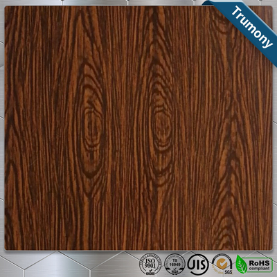 Decoration Wood Grain Aluminum Composite Panel Thickness 3mm ~ 6mm Paint Coat Surface