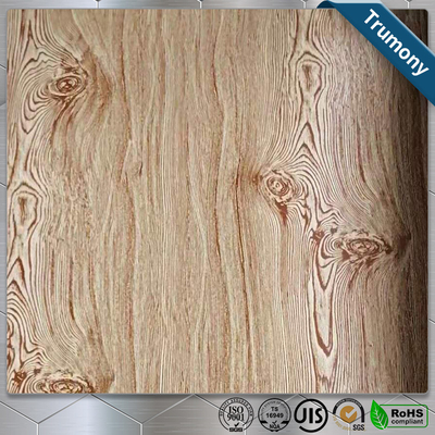 Decoration Wood Grain Aluminum Composite Panel Thickness 3mm ~ 6mm Paint Coat Surface