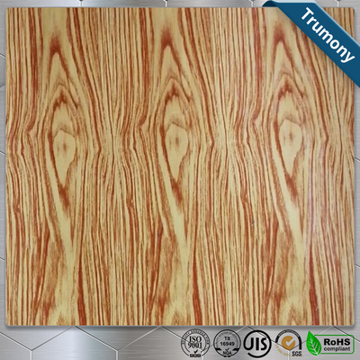 Decoration Wood Grain Aluminum Composite Panel Thickness 3mm ~ 6mm Paint Coat Surface