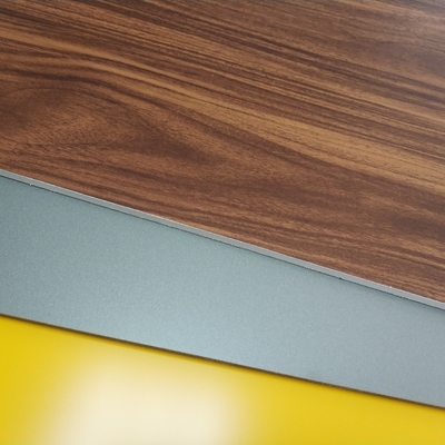 Circular Cladding Wood Grain Aluminum Composite Panel Embossed Surface Density 2.5%