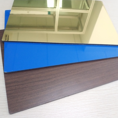 Gold Colour High Reflective Mirror Finish Aluminum Sheet , Mirror Polished Aluminium Sheet