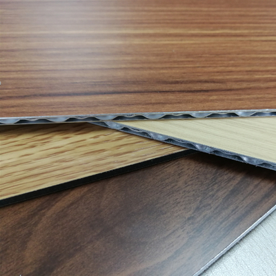 3-6mm Aluminum Core Panel Wood Grain Fireproof Interior Exterior Decoration