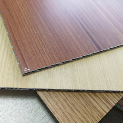 3-6mm Aluminum Core Panel Wood Grain Fireproof Interior Exterior Decoration