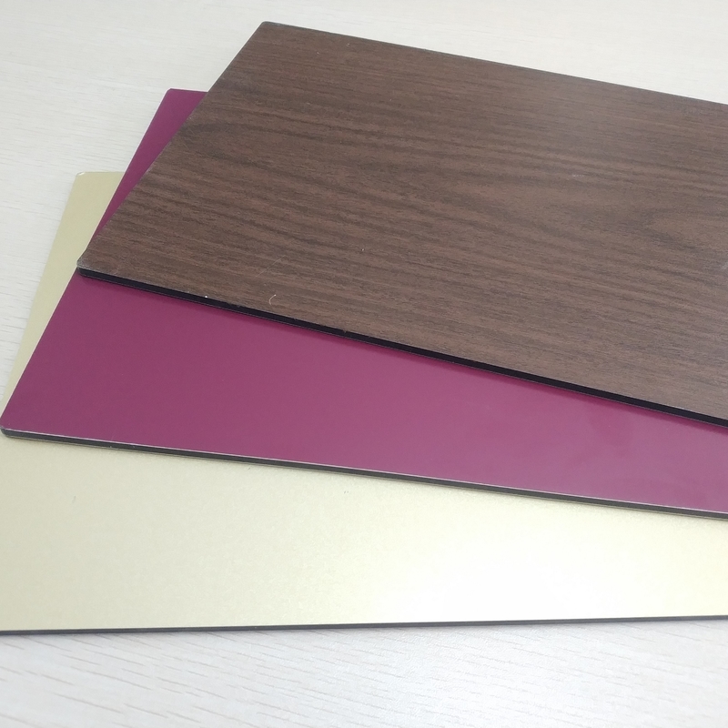 Exterior Wall Cladding A1 Aluminum Wood Grain Metal Panels , ACP Composite Panel